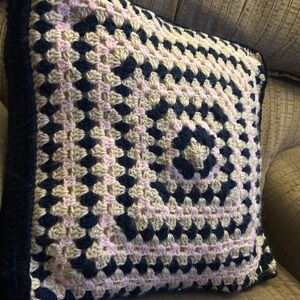 Crochet Square Throw Pillow cover only